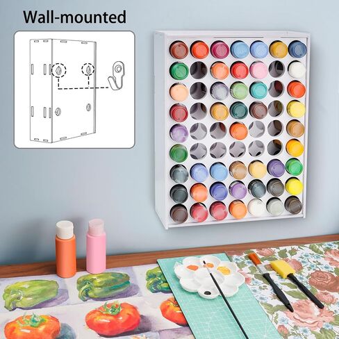 SANFURNEY 49 Holes Craft Paint Storage Organizer for 2oz Acrylic in Kuwait