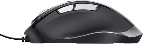 الثقة فأر فايدا USB Computer Mouse مصنوعة من مواد معاد تدويرها ، 600-5000 نقطة في البوصة ، 6 أزرار ، راحة الإبهام ، فأر مريح الراحة السلكية للكمبيوتر المحمول ، الكمبيوتر الشخصي ، MAC ، العمل ، المكتب المنزلي - الأسود in Kuwait