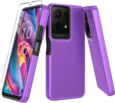بالنسبة لحالة TCL K32 5G مع واقي شاشة زجاجي مقسى ، حماية مزدوجة للطبقة الثقيلة للخدمة الثقيلة (TCL K32 5G ، الذهب الوردي) in Kuwait