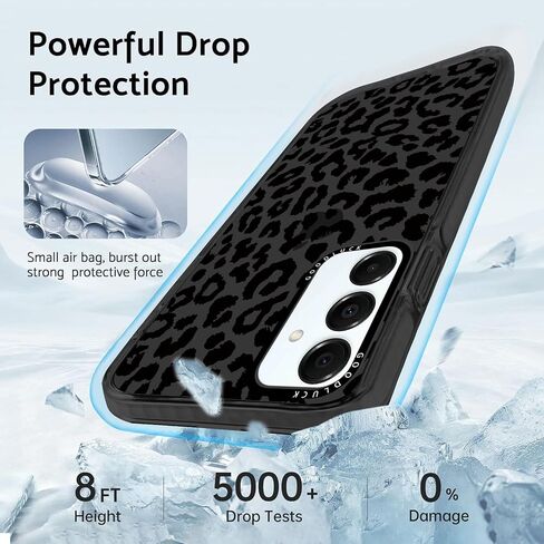 Case Case Print Print for Samsung Galaxy S21 Fe 5G 6.4 "Case with 2 حامي شاشة مقسمة ، تصميم نمط النمر لطيف TPU Soft Clear Funda للنساء ، الأسود ، الأسود in Kuwait