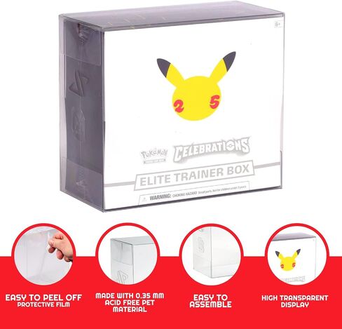 EVORETRO Acrylic Display Case Protector for Pokemon Booster Box - 1-Pack with Sliding Lid, Anti-UV Acrylic Case Protector Stackable. Keep Your Collection in Mint Condition. in Saudi Arabia