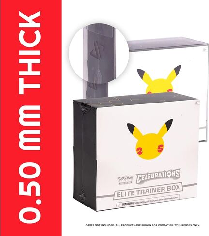 EVORETRO Acrylic Display Case Protector for Pokemon Booster Box - 1-Pack with Sliding Lid, Anti-UV Acrylic Case Protector Stackable. Keep Your Collection in Mint Condition. in Saudi Arabia