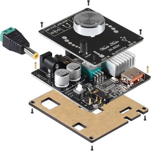 ZK-502T 50W+50W لوحة مضخم صوت ستيريو مع تحكم ثلاثي وباس، DC 9-24V BT ومدخل AUX، لوحة BT 5.0 AMP للوحة مكبرات الصوت اللاسلكية DIY، سهلة التركيب وخالية من كلمة المرور in Saudi Arabia