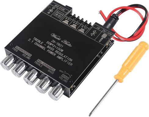 ZK-502T 50W+50W لوحة مضخم صوت ستيريو مع تحكم ثلاثي وباس، DC 9-24V BT ومدخل AUX، لوحة BT 5.0 AMP للوحة مكبرات الصوت اللاسلكية DIY، سهلة التركيب وخالية من كلمة المرور in Saudi Arabia