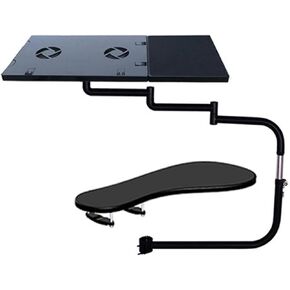 OK331 Multifunctional Square Keyboard Support+Mouse Pad Armrest Laptop Desk Holder Mouse Pad Stainless Steel 20kg(OK 331B-L)