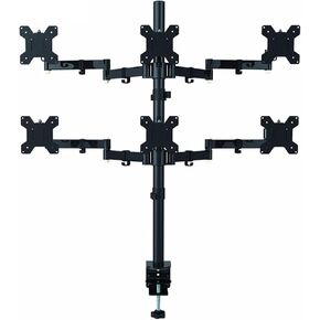 Six Arm LCD LED Monitor Stand Desktop Mount Bracket Full Motion Monitors Holder Loading 9kgs Each Head