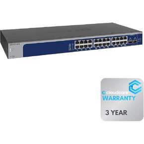 NETGEAR XS724EM 24-Port 𝐌𝐚𝐧𝐚𝐠𝐞𝐝 𝐒𝐰𝐢𝐭𝐜𝐡 | 22 x 100/1000/2.5G/5G/10GBase-T + 2 x Combo 10 Gigabit SFP+ | Rack-Mountable | Cloud Care's 3 Year Warranty SupportPlus Included