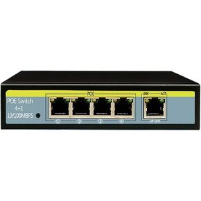 POE Switch 10/100Mbps 4 POE+2 uplink Port Fast Ethernet Switch 250M Transmission IEEE802.3AT/AF(6 Port)