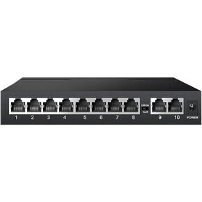 10-Port Gigabit Network Switch 10/100/1000Mbps 8-Port Gigabit with 2 uplink Ports IEEE 802.3af/at Fast Ethernet Switch