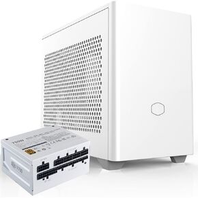Cooler Master NR200 Mini-ITX Case and V750 SFX Gold Full Modular PSU White Bundle with 80+ Gold, Vented Panel, Triple-Slot GPU, 120mm Fan, SFX Form Factor