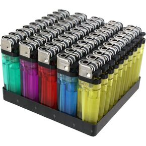 Convenient and Reliable Disposable Gas Lighters in Assorted Colors - 50-Count Pack for BBQ, Camping, and More!