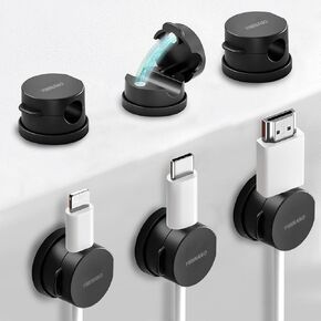 6 Pack Rotatable Cord Organizer, Magnetic Cable Clips Strong Adhesive Cord Holder,Phone Charger Cable Management,for Home,Desk,Nightstand, Car Office Accessory