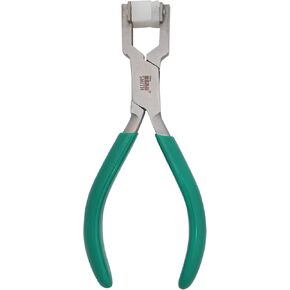 The Beadsmith Double Nylon Jaw Ring Bending Plier, 5.5 inches (140mm), Black PVC comfort grip handle, no spring, for protecting wire when bending