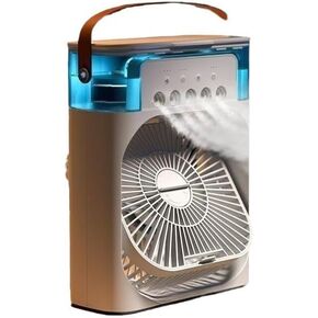Spray home desktop chiller three-speed adjustment summer cooling device Quiet timing fan, USB charging (white), 10.2 inches, BXFS2233