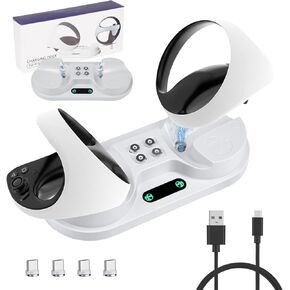 PS5 VR2 Controller Charging Station, Dual Charging Station for PS VR2 Controller, Charging Base for PlayStation VR2 Controller with LED Light Indicators and Type-C Charger Cable