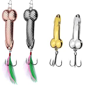 4pcs Funny Fishing Lures,Fishing Spoons Bass,FishingLure Trout Lures Spinner Baits,Fish Equipment Hook for Fishing Lovers,Gift for Men