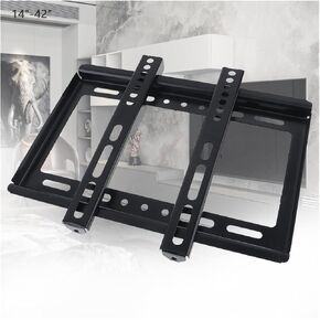 Thin 18KG Black TV Wall Mount Bracket Flat Panel TV Frame with Gradienter for 14-42 Inch LCD LED Monitor Flat Pan
