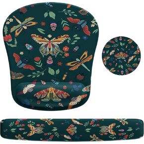HAOCOO Ergonomic Mouse Pad and Keyboard Wrist Rest, Soft Memory Foam Keyboard Wrist Support, Gel Mouse Pad with Wrist Rest, Mouse Wrist Rest with Non-Slip PU, Mouse Pad Set with Coaster (Green)