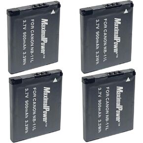 4 حزمة بطارية لـ Canon NB-11L ، NB-11LH و Canon PowerShot A2500 ، A2600 ، A2300 ، A2400 ، A3400 ، A3500 ، A4000 IS ، ELPH 110 ، 115 ، 130 ، 320 ، 340 ، 350 HS ، Elph 135 ، 140،150،170 ، SX400 IS
