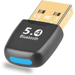 Bluetooth 5.4 Adapter, USB Bluetooth Dongle Receiver for PC, Plug and Play for Windows 8.1/10/11, Connect up to 7 Devices, Supports Wireless Keyboard, Mouse, Headphones, Speaker, Game Console, etc