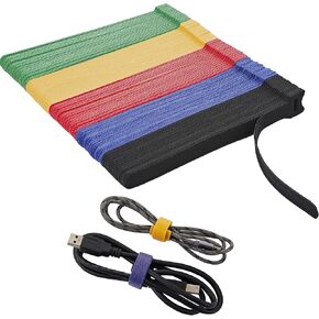 90PCS Reusable Cable Ties with Hook and Loop, Multi-purpose Adjustable 8 Inch Cable Management Wire Ties Cable Straps for Organizing Home, Office and Data Centers, Black