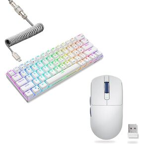 RK ROYAL KLUDGE RK61 Mechanical Keyboard, M30 Mouse, Wireless Gaming Keyboard and Mouse Combo, Programmable