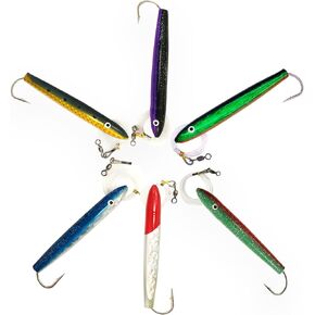 4" Rigged Mylar Cedar Plugs – 6 Pcs w/Lure Bag