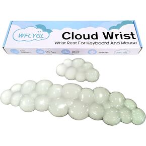 Gel Cloud Wrist Rest for Keyboard and Mouse Gradient Purple Clear Keyboard Wrist Rest Transparent Ergonomic Cute Mouse Wrist Pad Silicone Non-Slip Wrist Pad for Computer Gaming Laptop Home Office