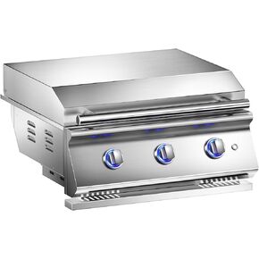 Double Grilling Side Burners for Outdoor Kitchen, 2 * 15,000BTU Natural Gas Burners, Sturdy 304 Stainless Steel, with Liquid Propane Kit, Built-in Side Burner for BBQ Island Grill