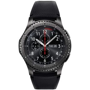 SAMSUNG - Gear S3 Frontier Smartwatch 46mm - 4G LTE Version, Dark Grey SM-R765 - Leather Wrist Straps & Silicone Bands Included (Renewed)