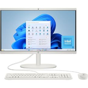 HP 21.45 inch All-in-One Desktop PC, FHD Display, Intel Processor N200, 8 GB RAM, 512 GB SSD, Intel UHD Graphics, Windows 11 Home, Cashmere White, 22-dg0440 (2025)