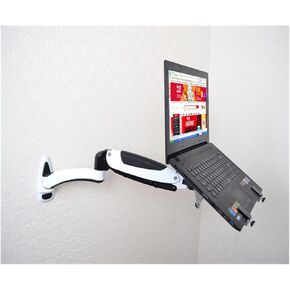 GM112WLDM Wall Mount Laptop Holder Gas Spring Arm Aluminum Alloy Full Motion 10-17 Inch Laptop/Notebook Mount Support Lapdesk