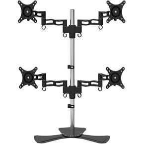 Aluminum Alloy Desktop Stand 4 Screen Monitor Holder Full Motion TV Mount Bracket