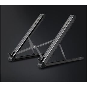 JP-2 Easy Foldable Aluminum 11-15.6 Inch Laptop Holder Ultra Light Desktop Notebook Stand Portable Laptop Support(Black)