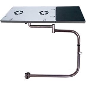 BL OK031 Full Motion Motion Chair Clamping Keyboard Holder Laptop Desk Mouse Pad Boad Stand with Fan for Most Office Office and Game (Black)