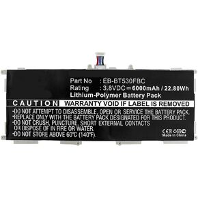 Synergy Digital Tablet Battery, Compatible with Samsung SM-T533 Tablet, (Li-Pol, 3.8V, 6000mAh) Ultra High Capacity, Replacement for Samsung EB-BT530FBC Battery