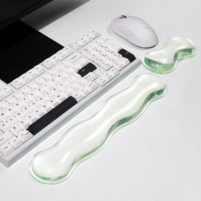 Ergonomic Silicone Gel Wrist Rest for Keyboard and Mouse – Blue Purple Clear Wrist Rest Set for 60%/68%/75% Computer Keyboard, Comfort & Support for Typing and Gaming