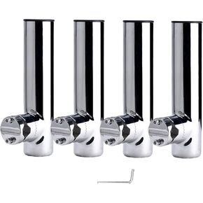 NovelBee 4pcs Fishing Rod Holders with Lower Clamp,Stainless Steel Fishing Pole Rod Holders Clamp-On Mounting for Rails 7/8" to 1"