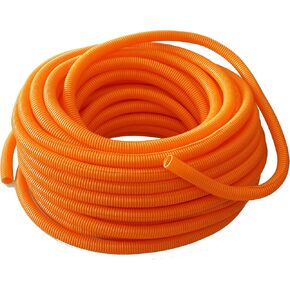 Absolute USA SLT14OR 1/4" 100' Orange Split Loom Split Wire Loom Polyethylene Conduit Corrugated Plastic Tubing Sleeve for Various Automotive, Home, Marine, Industrial Wiring Applications, Etc.