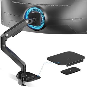 Ares Wing Ultrawide Monitor Arm & Steel Monitor Mount Reinforcement Plate for 17-49'' and 44 Lbs Ultrawide Screen