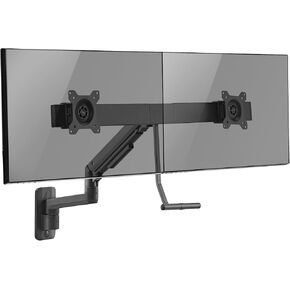 Mount-It! Heavy Duty Dual Monitor Wall Mount, Two Computer Display Wall Bracket with Rail, Fits Up to 32" Screens, 19.8 Lbs Capacity Per Screen