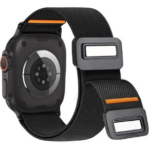 Nylon Magnetic Bands for Apple Watch Ultra 2 Band 38mm 40mm 41mm 42mm 44mm 45mm 46mm 49mm Women Men, Adjustable Elastic Sport woven Strap for iWatch Series 10 9 8 7 6 5 4 3 SE Ultra2/Ultra