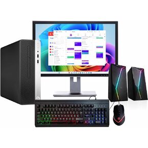HP 400G6 Prodesk Desktop PC | Windows 11 Pro | Intel I5-8500 | ذاكرة الوصول العشوائي 16 جيجابايت - 250 جيجابايت NVME + 500GB SSD | 22 "شاشة | لوحة مفاتيح RGB ، الماوس ، مكبرات الصوت | AX200 wifi + BT | كمبيوتر المكتب المنزلي (متجدد)