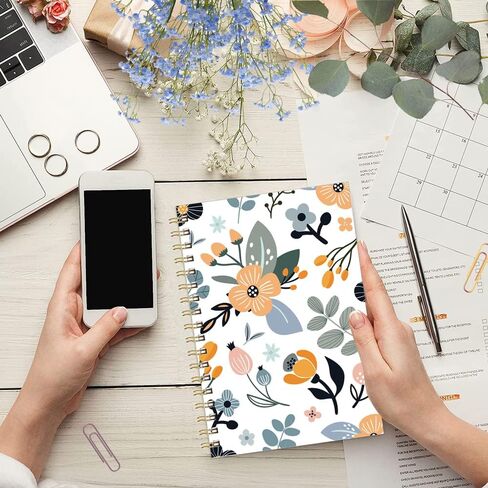 A5 Blank Notebook - 70 Sheets/140 Pages Blank Paper Notebook, 100 GSM Thick White Paper, 5.8" x 8.3" Spiral Blank Journal, Blue Watercolor in Saudi Arabia