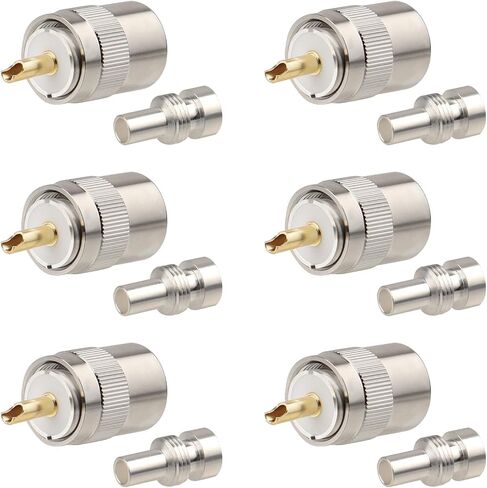 2 Pack PL259 Coax Connectors 50 Ohm PL-259 UHF Male Solder Connector Plug with Reducer for RG8X LMR400 RG59 RG8 RG213 LMR240 Coaxial Cable in Kuwait