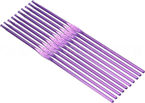 10 Pack - CleverDelights Size K (Size 10.5) Aluminum Crochet Hooks - 6" Length - 6.5mm Diameter - Knitting in Kuwait