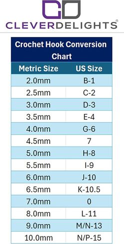 10 Pack - CleverDelights Size K (Size 10.5) Aluminum Crochet Hooks - 6" Length - 6.5mm Diameter - Knitting in Kuwait