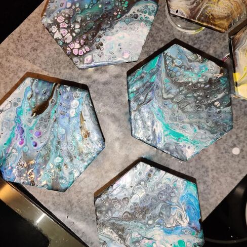 30 Packs 4 x 4 Inch Ceramic Tiles for Crafts Coasters, Square Unglazed White Ceramic Tiles with Cork Backing Pads, Use with Alcohol Ink or Acrylic Pouring, Make Your Own Coasters in Saudi Arabia