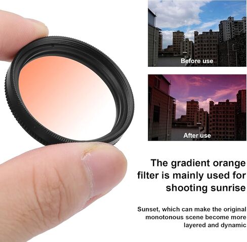 Lens Filter, 37MM Gradient Filter Multilayer Coating Water Proof Gradual Colour Lens for Camera Wheat Waves Grassland Rape Blossoms (Orange) in Saudi Arabia