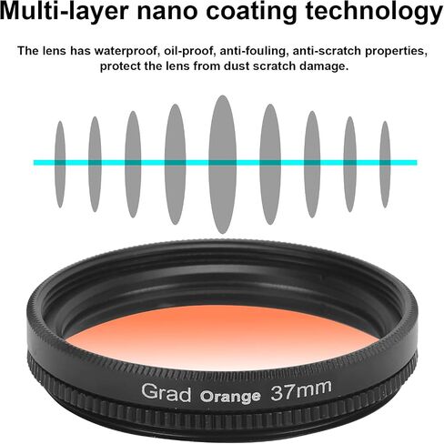 Lens Filter, 37MM Gradient Filter Multilayer Coating Water Proof Gradual Colour Lens for Camera Wheat Waves Grassland Rape Blossoms (Orange) in Saudi Arabia